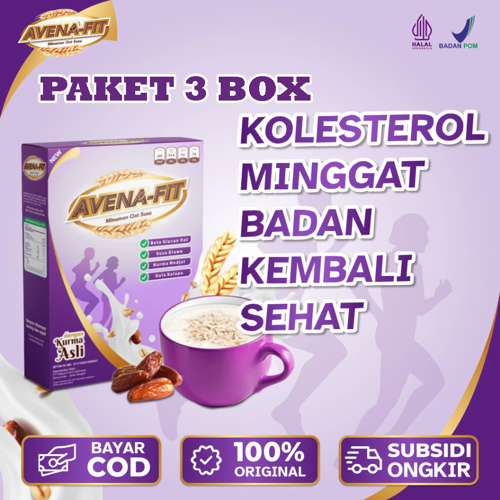 

3 Box Avena-Fit - Solusi Nutrisi Protein Tinggi yang Efektif Menurunkan Kolesterol Isi 200 Gram