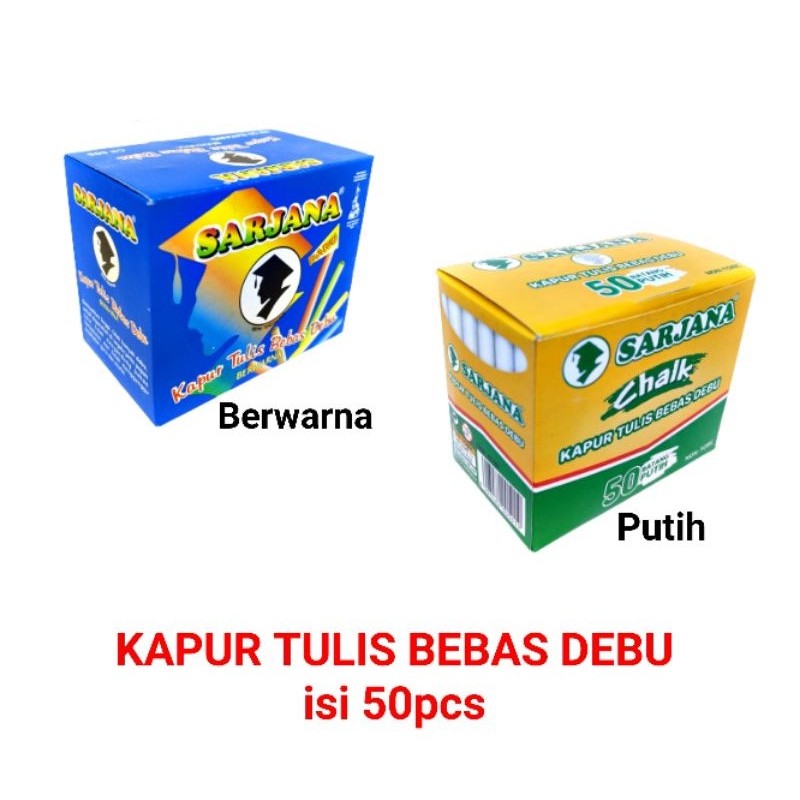 

Kapur Tulis Warna Sarjana / Kapur Papan Tulis Sarjana 50pcs