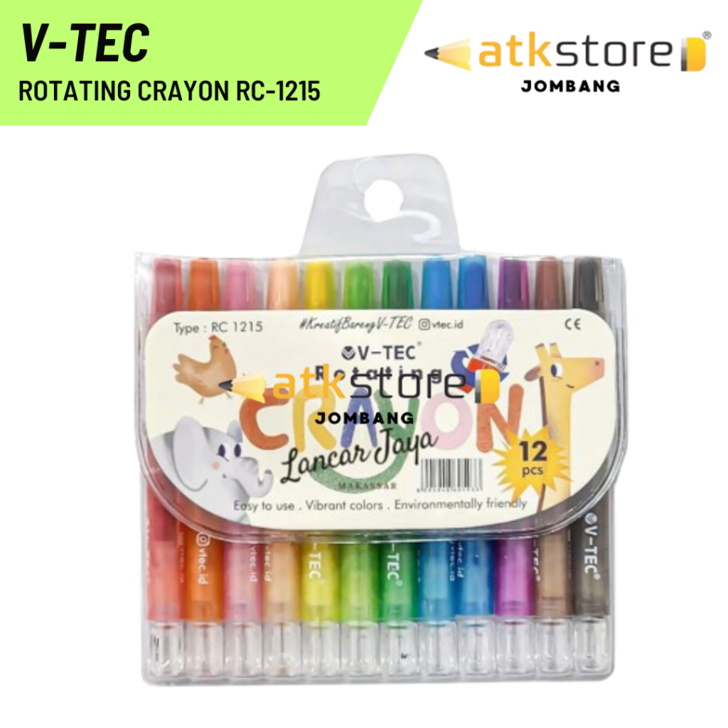 

V-TEC Rotating Crayon RC-1215/12W (SHORT) / Crayon Putar / Caryon Ulir / Krayon