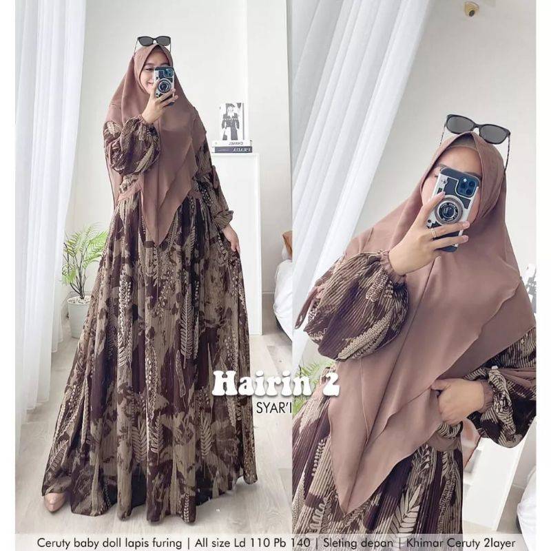 JUMBO LD 120 DAN LD 110 CM HAIRIN#2 GAMIS SYARI BAJU WANITA