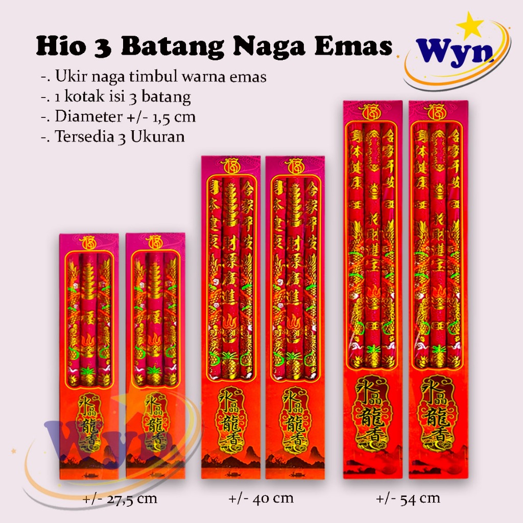 Dupa / Hio 3 Batang Naga Emas 6210