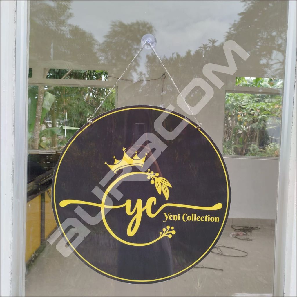 Plang nama toko Bulat, Plang nama ruangan, plang nama, Plang Logo,custom free desain ( A120 )