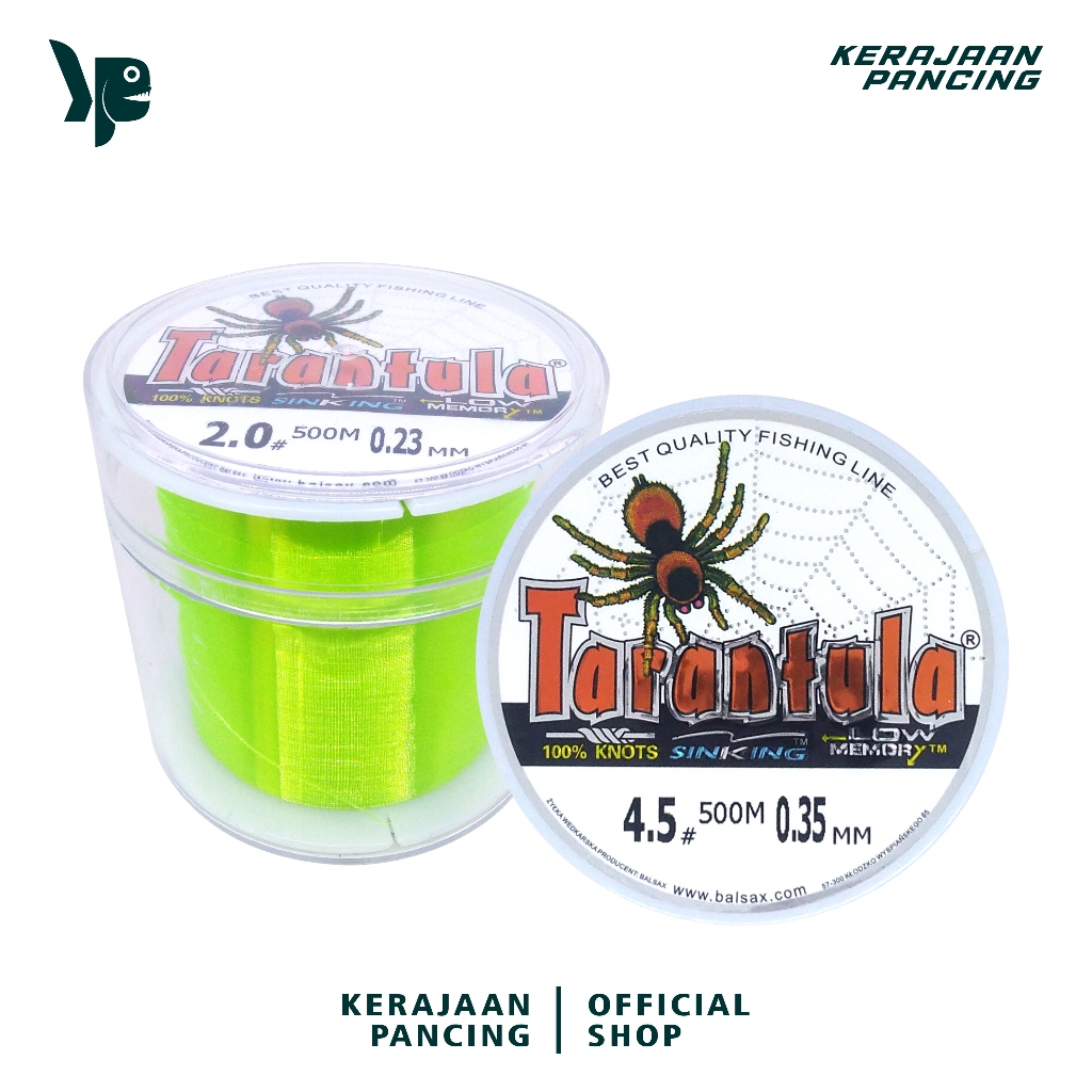 KERAJAAN PANCING - Senar Pancing Tarantula 500Meter Warna Hijau Nilon Senar Set Peralatan Pancing Ba
