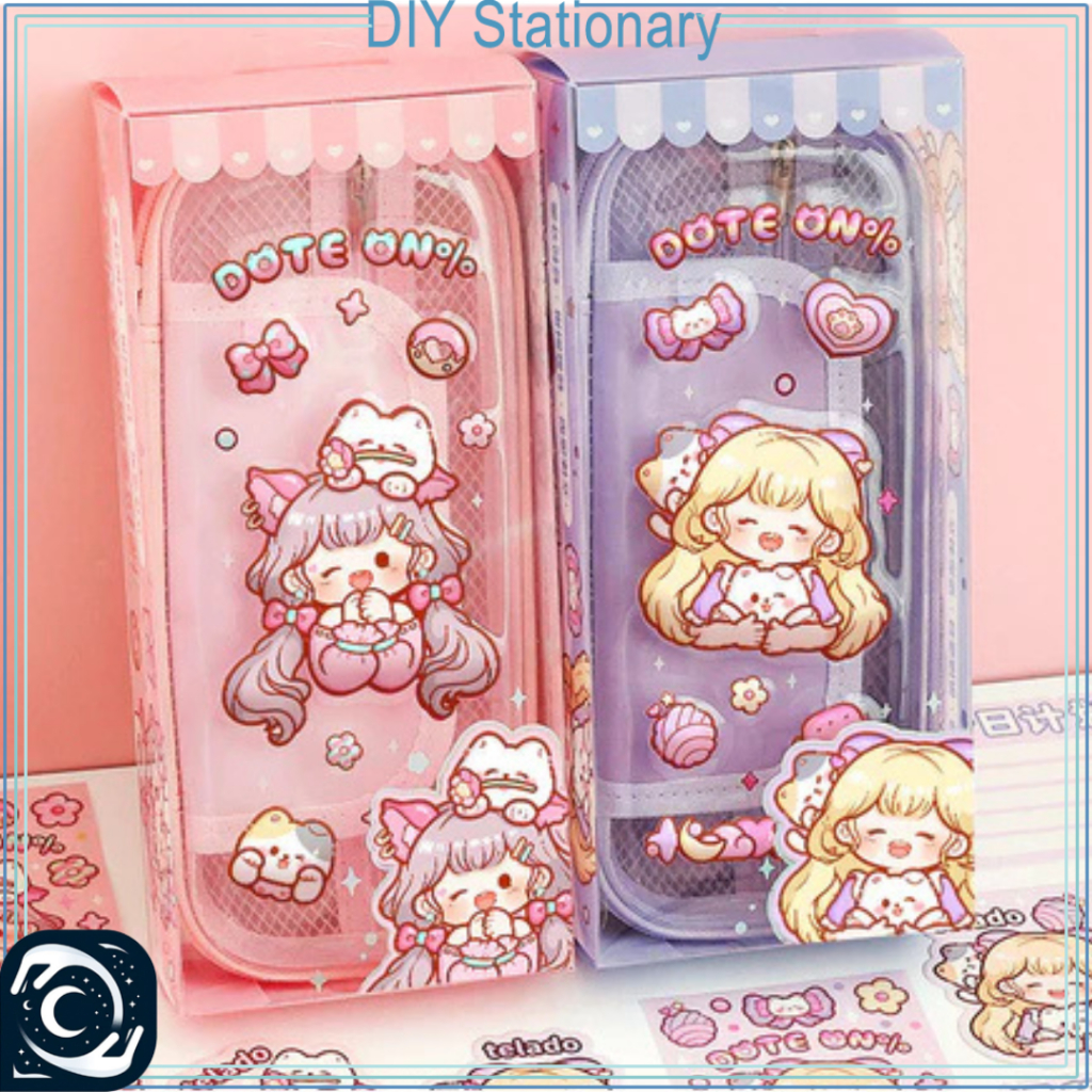

Kotak Pensil Transparan Karakter Dodogirl Cat 3D Cartoon Lucu Cantik Unik Aesthetic TLD159
