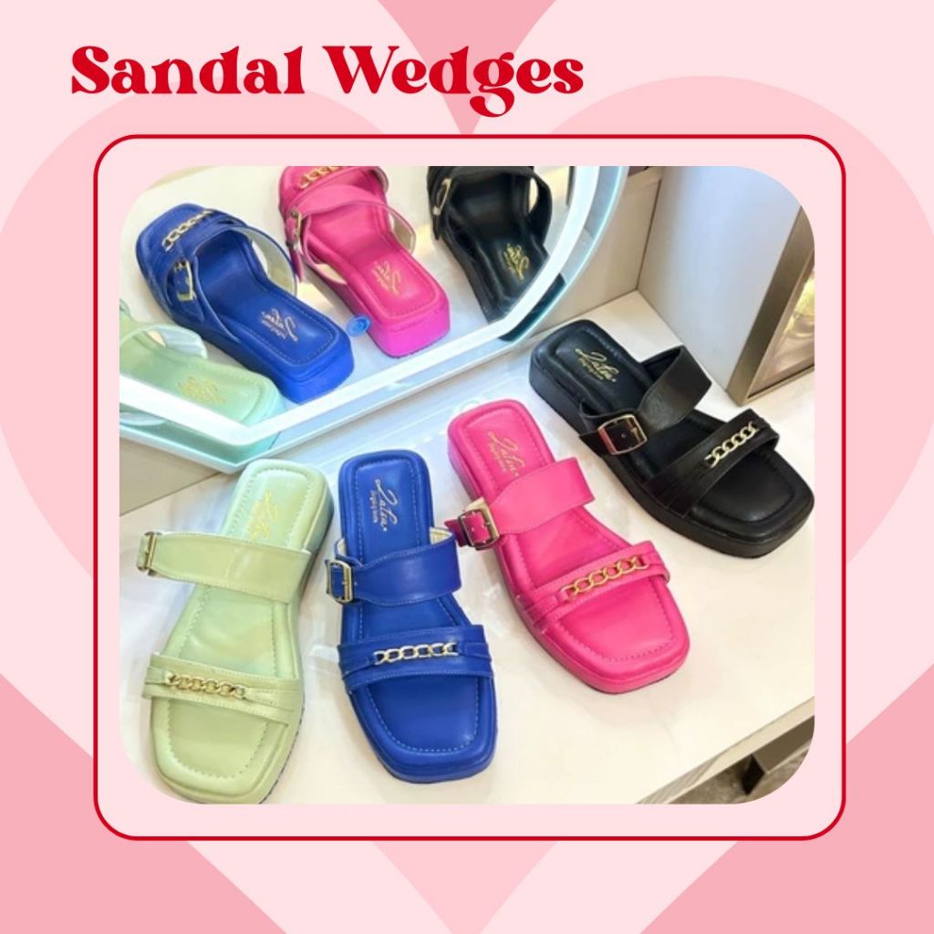 Sepatu Remaja Kekinian Model Terbaru Murah / FLASHSALE WEDGES JELLY BLUDRU BARABARA JLTL226-BL