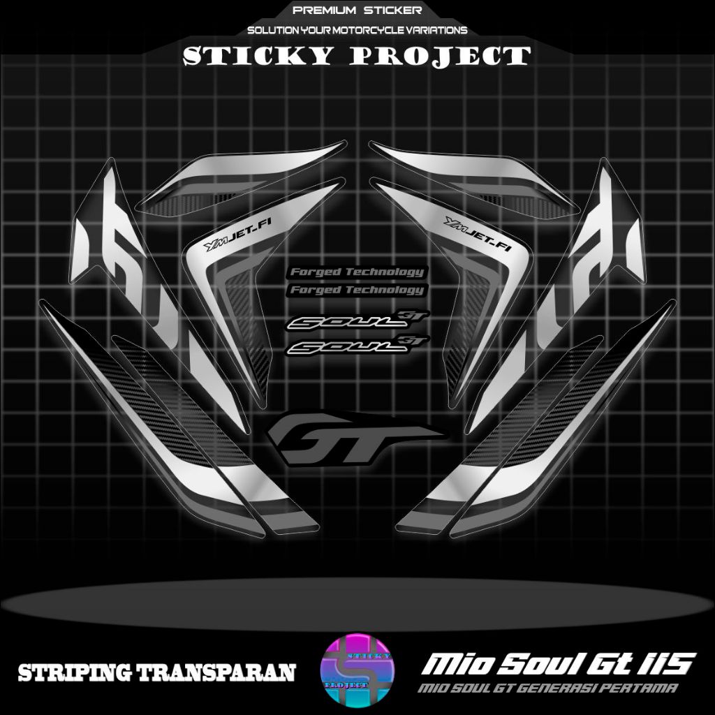 STCIKER TRANSPARAN MIO SOUL GT 115 / STRIPPING SOUL GT 115 / VARIASI SOUL GT / FOURSTORE 1