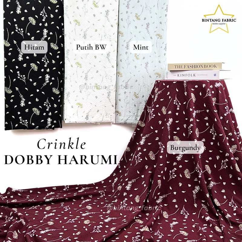 Bahan Kain Baju Crinkle Dobby Harumi 0,5 meter