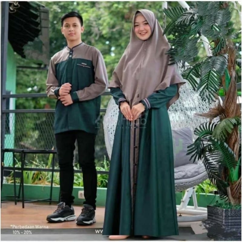 Reihan couple - Bisa Cod gamis baju couple set pasangan ayah ibu free hijab M L XL Jumbo busui lenga