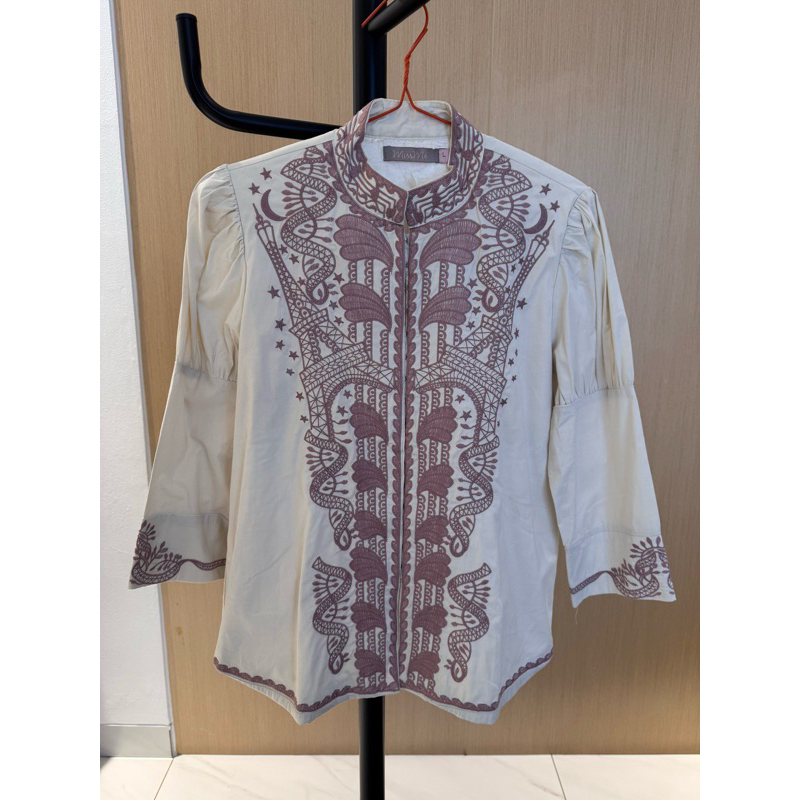 Atasan Kemeja warna Pink Putih - Merk Missme