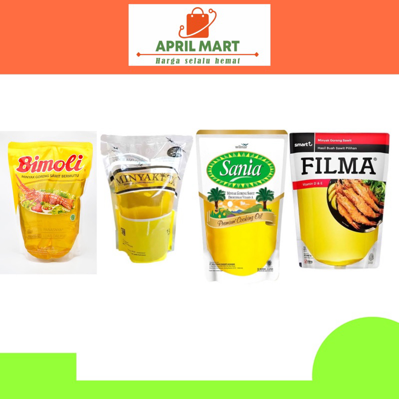

minyak goreng BIMOLI,SANIA,FILMA,MINYAKKITA 2Liter