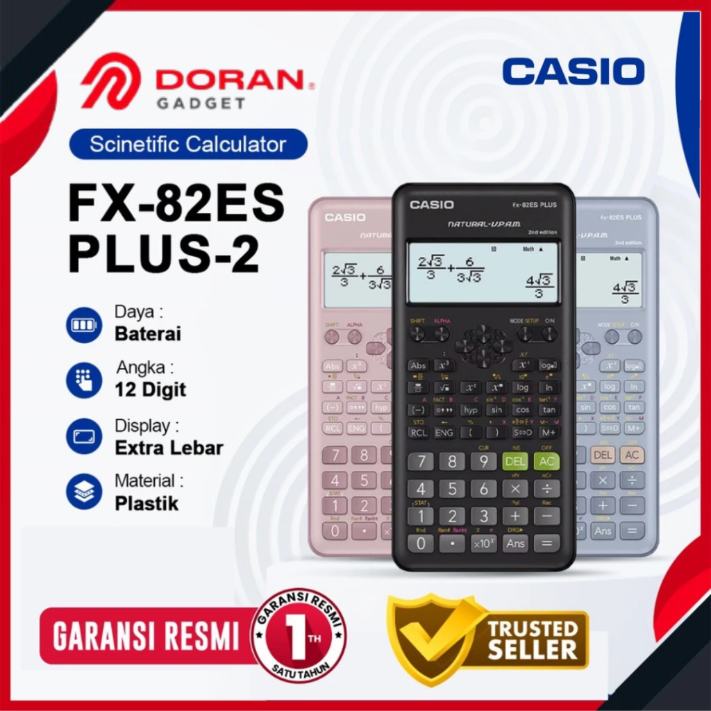 

Casio FX-82ES Plus 2nd Edition Calculator Scientific - Kalkulator Ilmiah - Garansi Resmi 1 Tahun