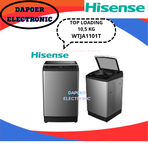 Hisense WTJA1101T Mesin Cuci 1 Tabung Top Loading 10,5 Kg Hijab Mode