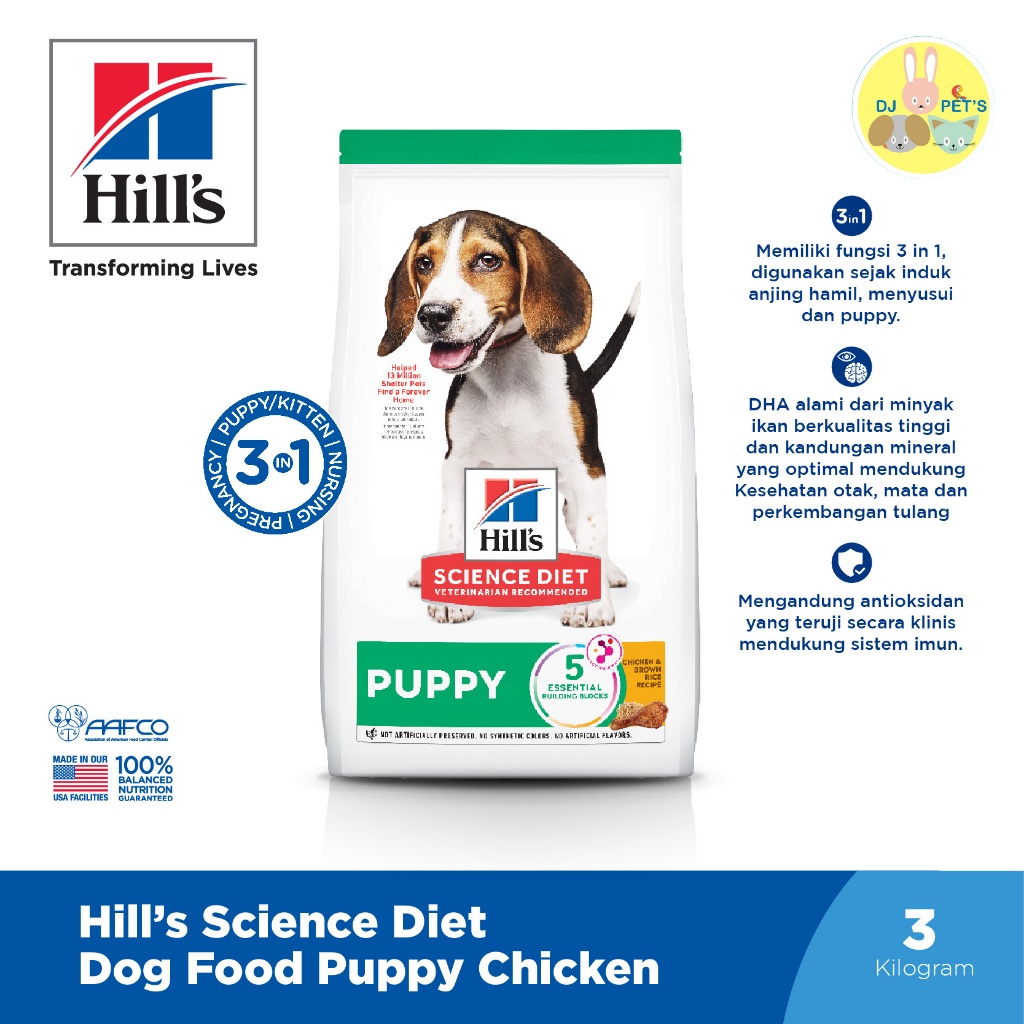 Hill's Science Diet Puppy Chicken 3 kg Makanan anak anjing induk menyusui dan hamil