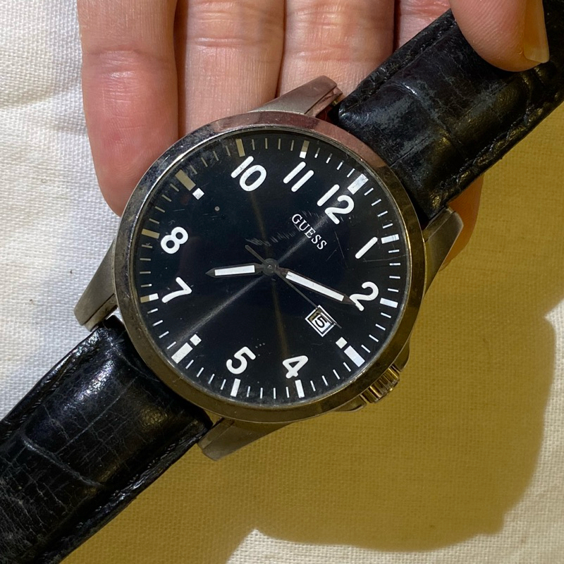 jam tangan pria guess black hitam