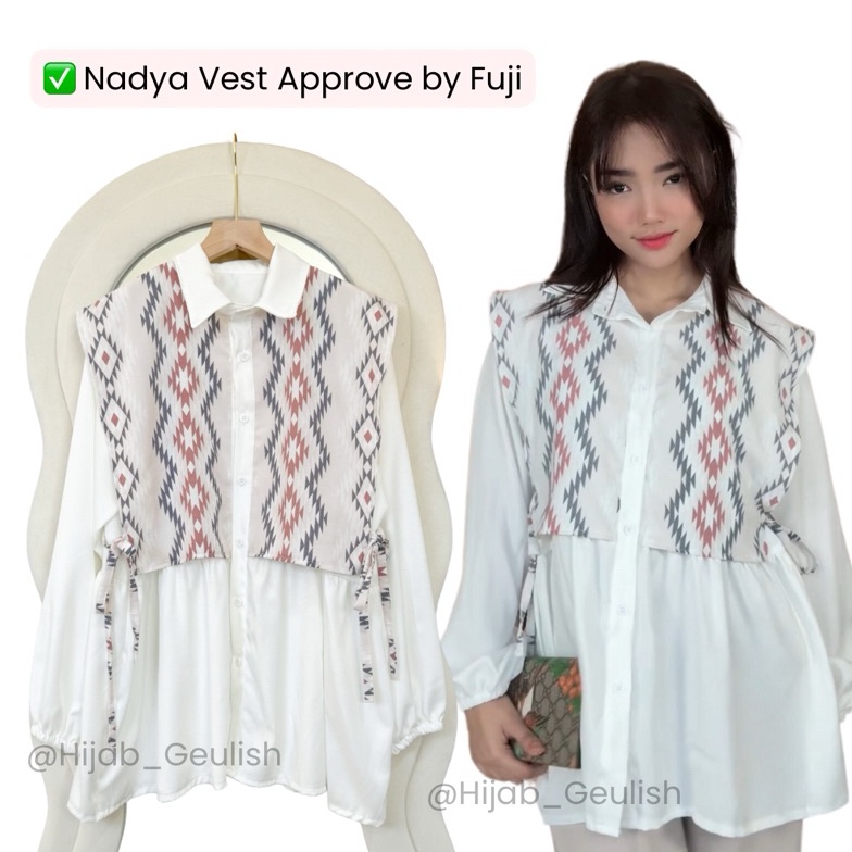 Terkini NADYA vest  Kemeja vest wanita  kemeja rompi wanita  atasan wanita