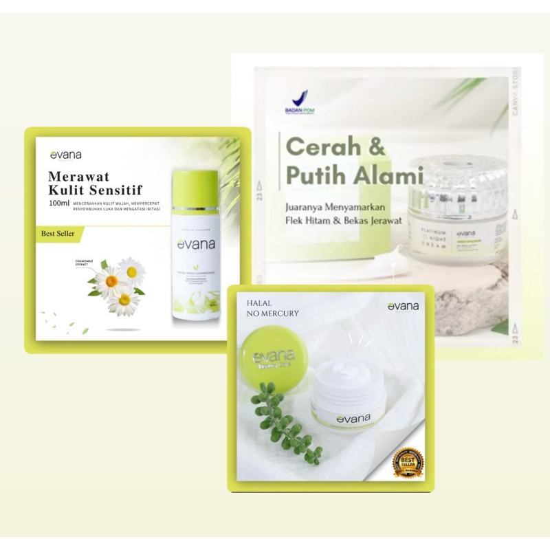 PAKET WHITENING - EVANA BEAUTY CARE- DAPAT MENCERAHKAN, MEMUTIHKAN & MENGANGKAT SEL KULIT MATI