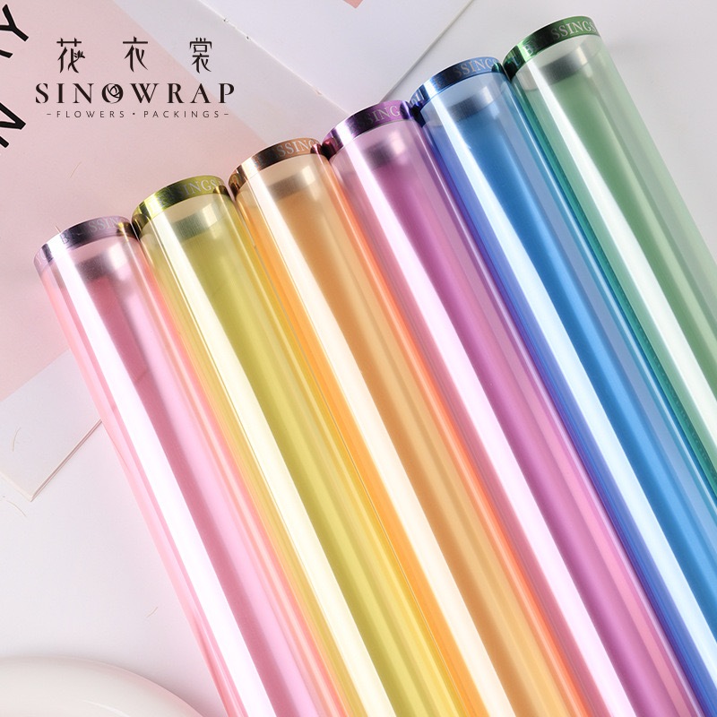 

(20 lembar) Kertas Bunga Buket Cellophane Bening Transparan Warna List /Clear List Frame Opp Wrapping Paper