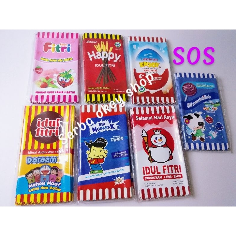 

SOS amplop lebaran 2025 bentuk permen 10pcs