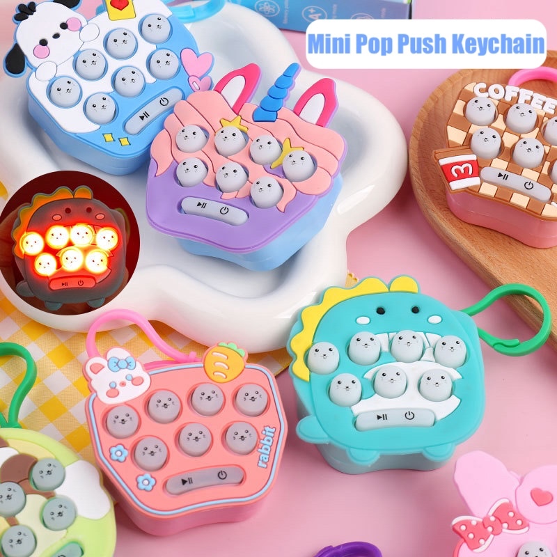 Fidget Toys Gantungan Kunci Mainan Game Pop it Elektrik Mini Pop Push