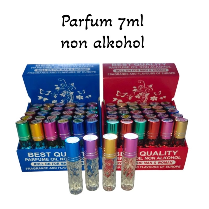 PARFUM ROLL ON NON ALKOHOL  7ML 1 BOX 30 AROMA FREE 1 TEMPAT PARFUM AROMA UNISEX