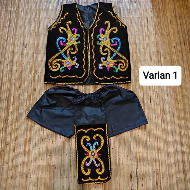 Baju pakaian adat pria dayak kalimantan warna hitam