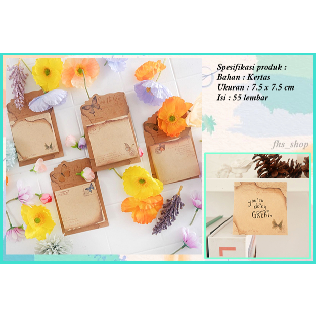 

Sticky Note Kertas Memo Tempel Sticky Murah Sticky Notes Aesthetic Retro Butterfly Sticky Notesadise