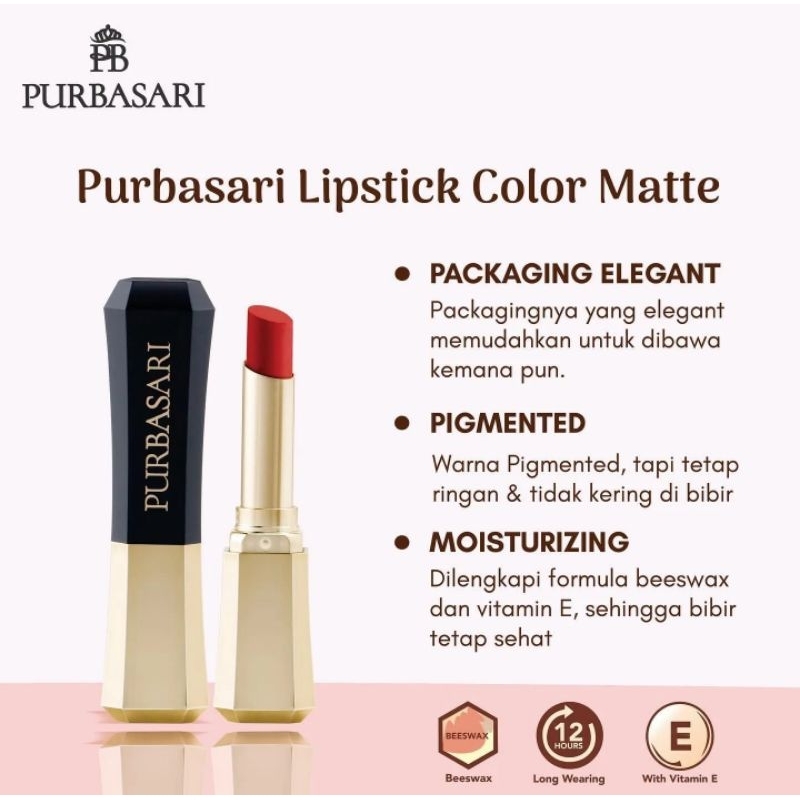 Purbasari Lipstick Color Matte 81 Diamond 90 Crystal Lipstik 86 Topaz