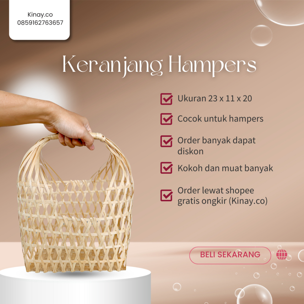 Keranjang Bambu Hampers / Tas Anyaman Bambu