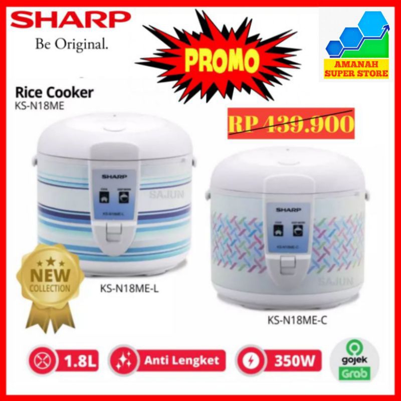 RICE COOKER MAGIC COM 1,8 L 3IN 1 SHARP KS N18ME L/C ORIGINAL ANTI LENGKET