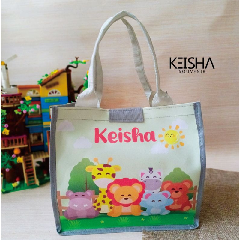 

tas ultah anak costum lunch totebag souvenir premium