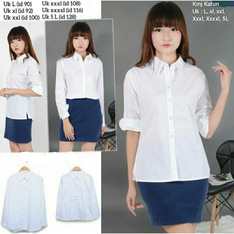 Kemeja Putih Katun Jepang // Kemeja Kerja // Kemeja Putih // Kemeja Katun // Atasan Wanita Putih