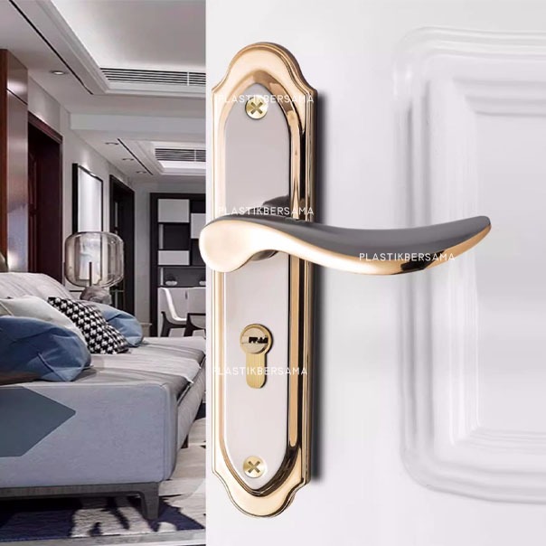 Kunci Pintu Rumah Kecil Kumplit 1 Set | Gagang Handle Kunci Pintu Kamar Stainless Termurah pintu kec