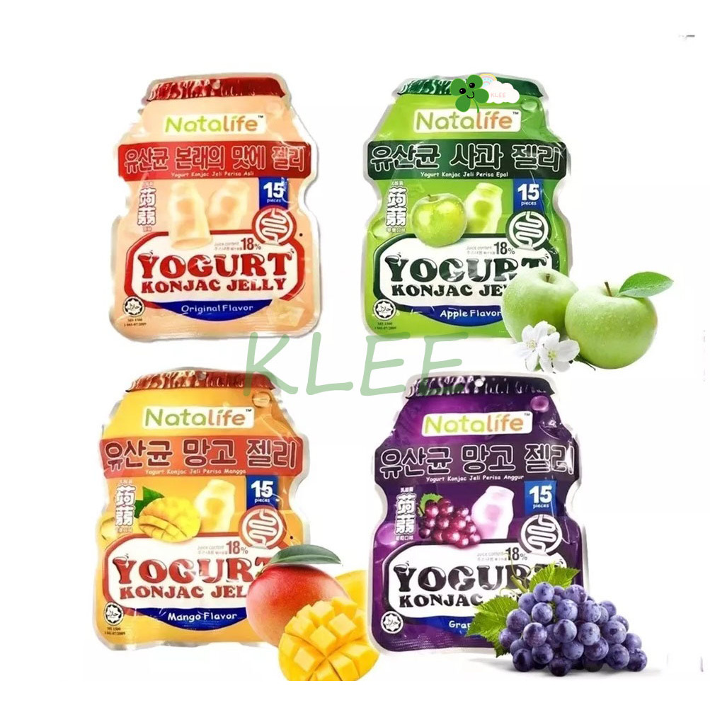 

Natalife Yogurt Jelly Rasa Buah dan Yogurt All Varians - Konjac Jelly (isi 20gr x 15 pcs) - Jeli Apel/Anggur/Mangga/Yogurt 300g