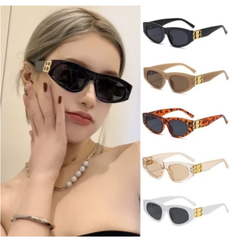 Kacamata Hitam Wanita Double B Logo Anti UB Fashion