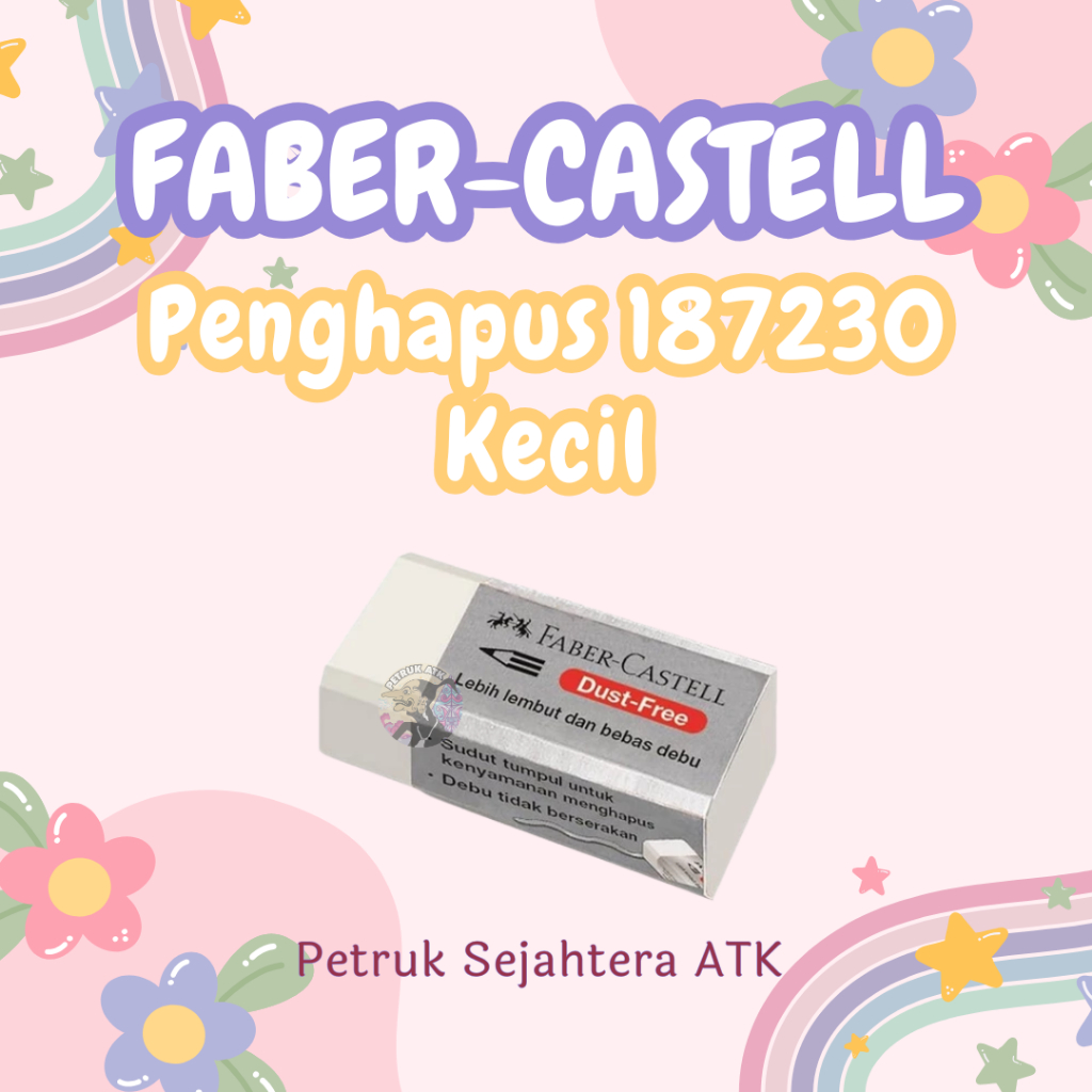 

[PCS] PENGHAPUS PENSIL FABER CASTELL 187230 PUTIH KECIL DUST FREE ERASER
