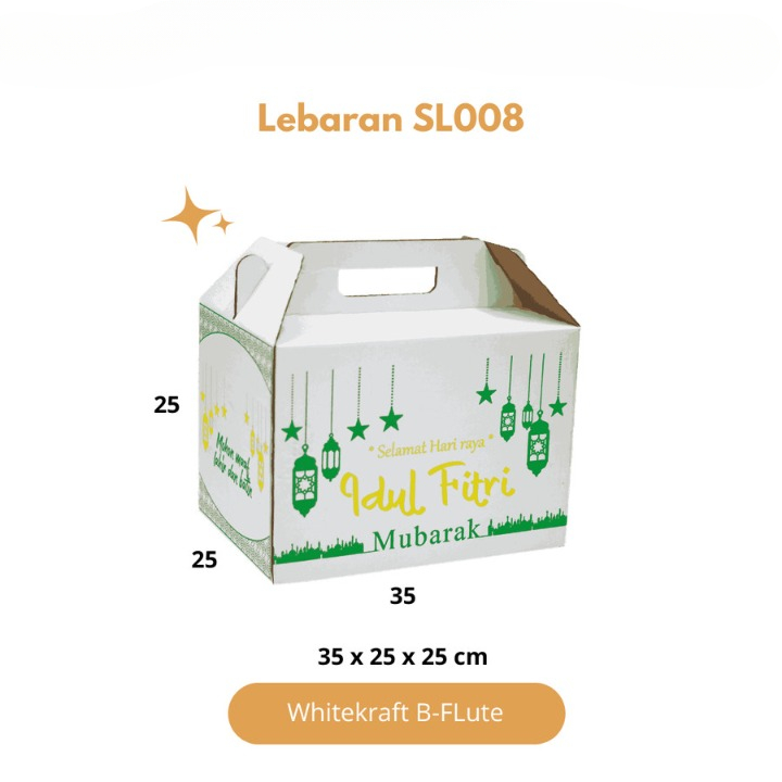 

10 Pcs Box Hampers Lebaran Dus Jinjing Ukuran 35x25x25cm Kotak Idul Fitri Packaging Mubarak
