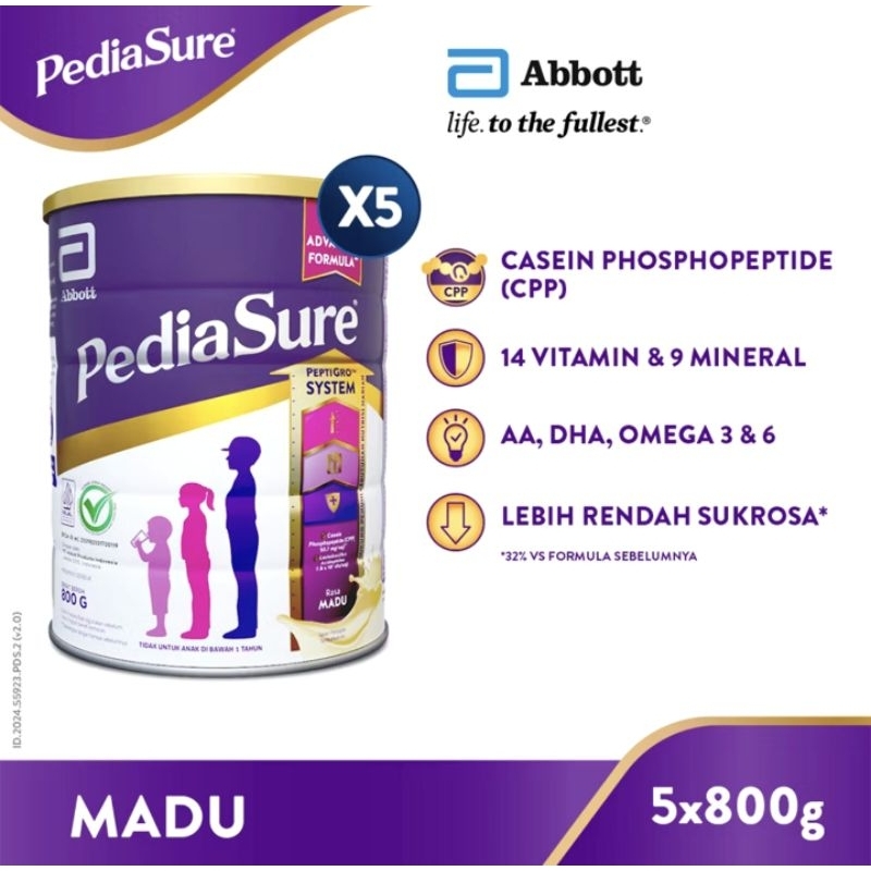 

Pediasure MADU 850 gr paket 5 pcs