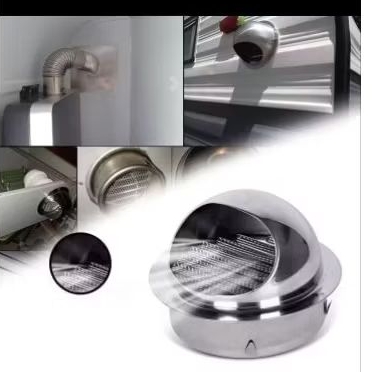 penutup exhaust fan 5 inchi fleksibel Cerobong asap Stainless