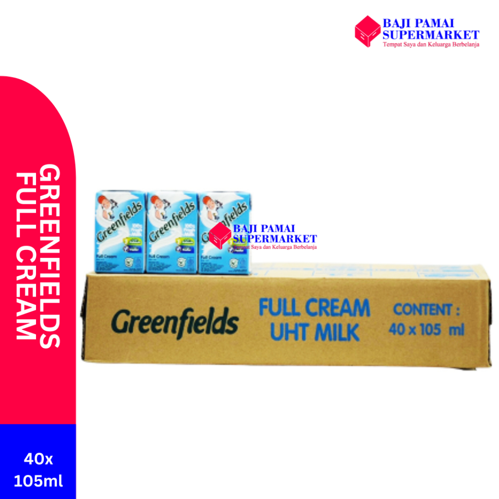 

Greenfields Susu UHT Full Cream 105 ml 1 Karton / 1 DUS isi 40 pcs