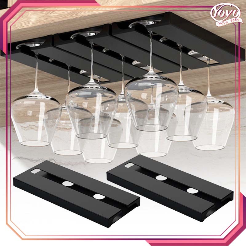 2pcs Gantungan Gelas Wine Rak Wine Holder Wine Glasses Tempat Gelas Wine Gantungan Gelas Mini Bar