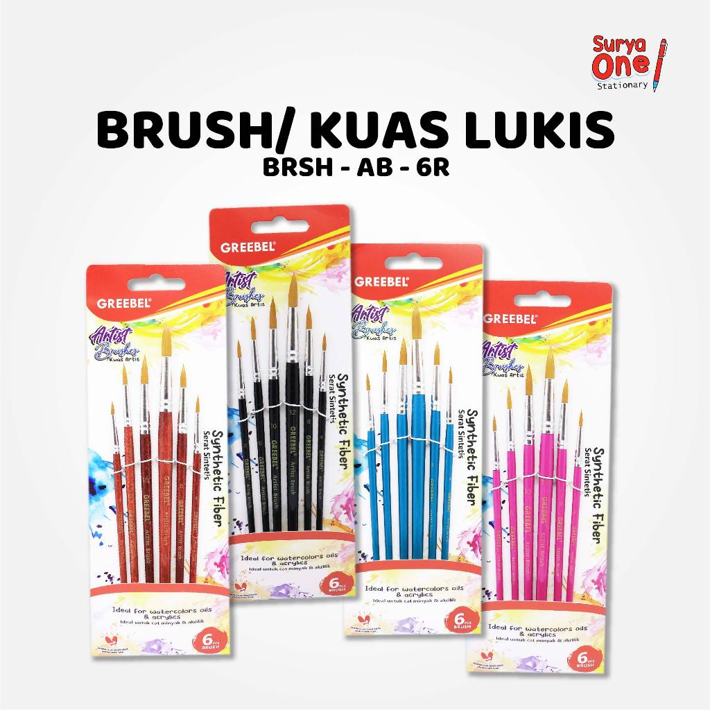 

Brush Paint SET Greebel AB-6R / Kuas Lukis SET Suryaone