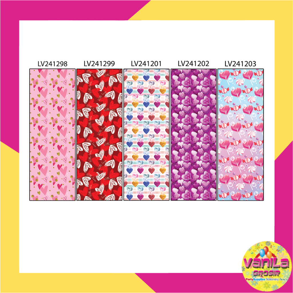 

Kertas Kado LOVE B, kertas kado hati, kertas kado tebal cute, kertas kado setara sanwa sansan wawa