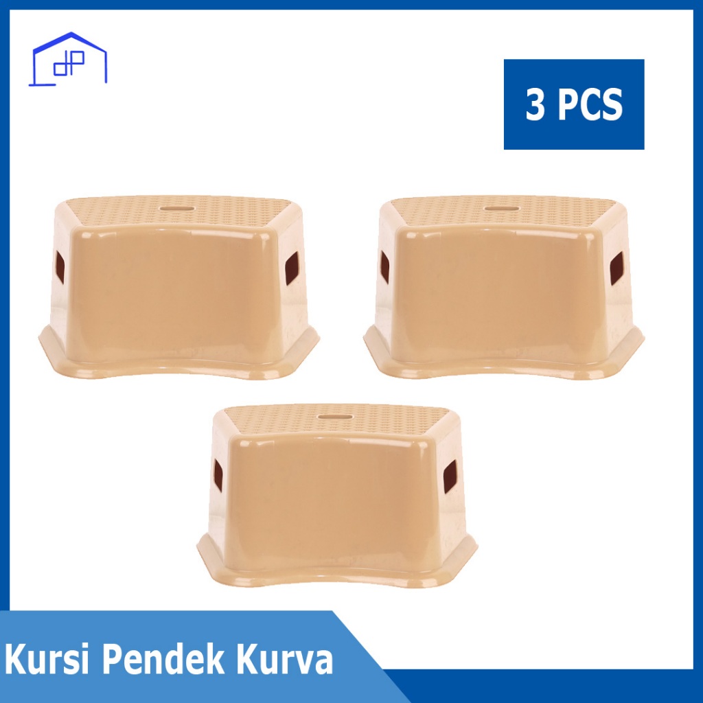 (3PCS) - Kursi Pendek Kurva - Kursi Anak - Kursi Plastik Anak - Kursi Plastik Kecil - Kursi Pijakan 