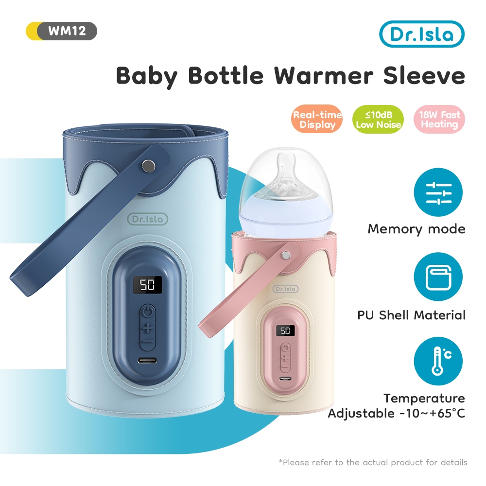 Dr.isla Penghangat Asi Portable 40-65° Fungsi Tampilan LED Bottle Warmer Portable WM12