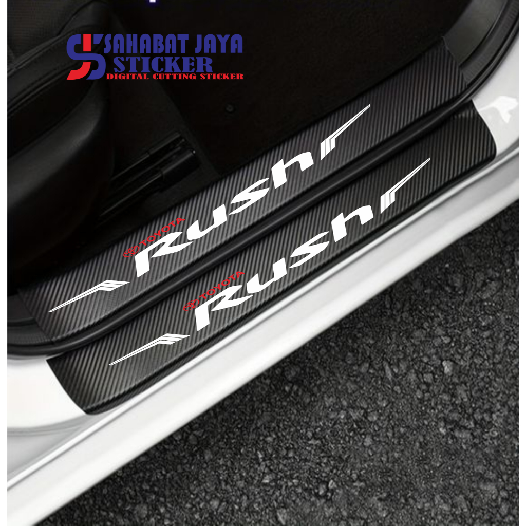 Stiker Karbon TOYOTA RUSH ,cutting stiker pelindung pintu mobil dari pijakan kaki TOYOTA RUSH