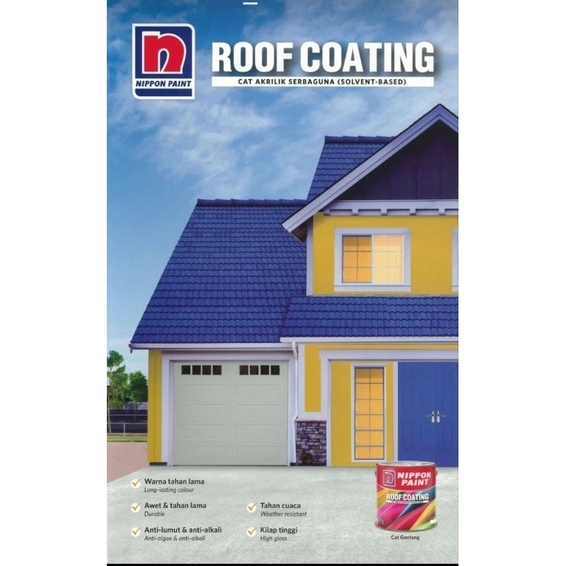 Oliver Syahdu Nippon Paint-Nippon Roof Coating -2,5Ltr-Cat Genteng Solven Base-Cat Genteng Nippon