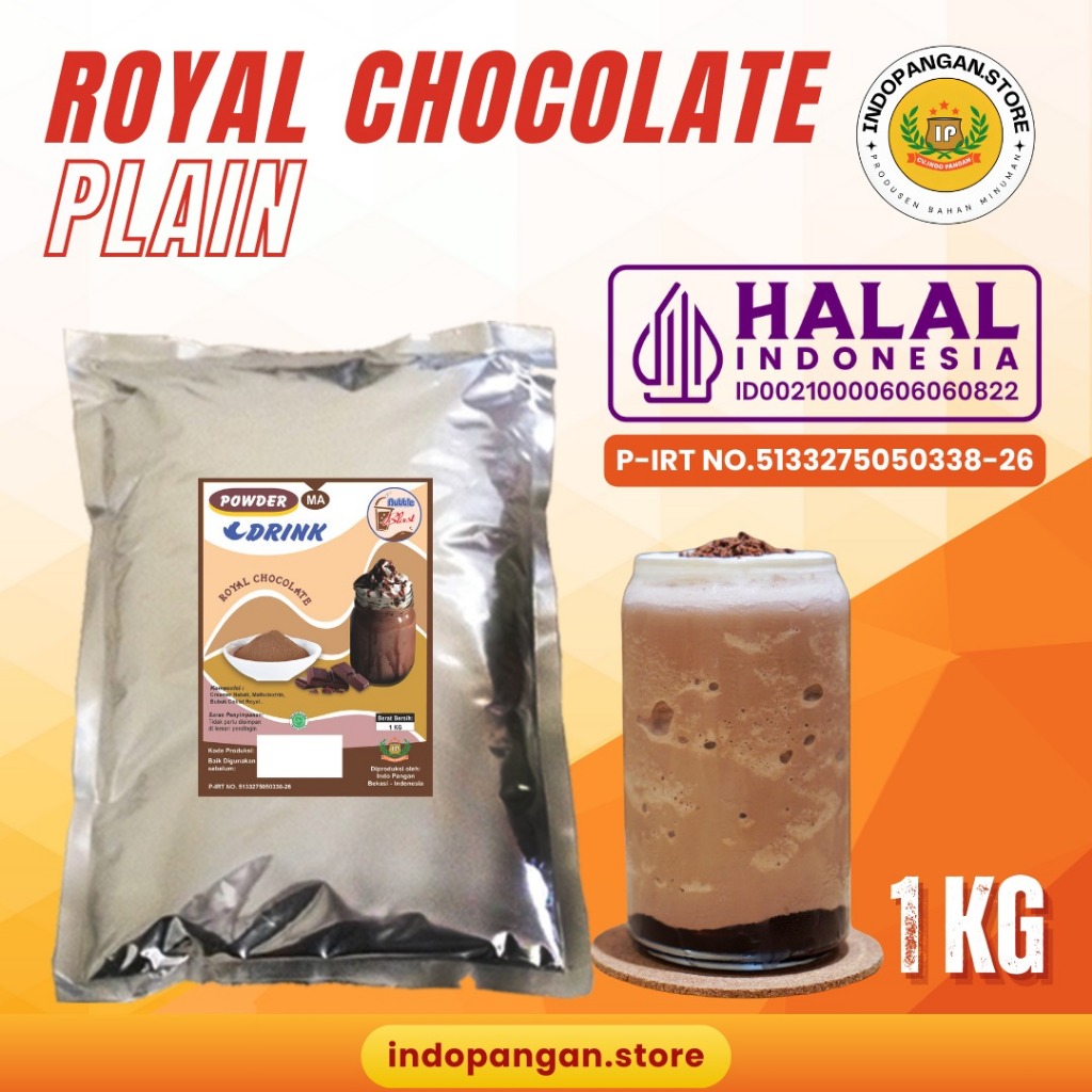 

Powder Rasa Royal Cokelat 1 Kg (PLAIN) Kemasan Foil / Bubuk Minuman Rasa Royal Coklat 1 Kg