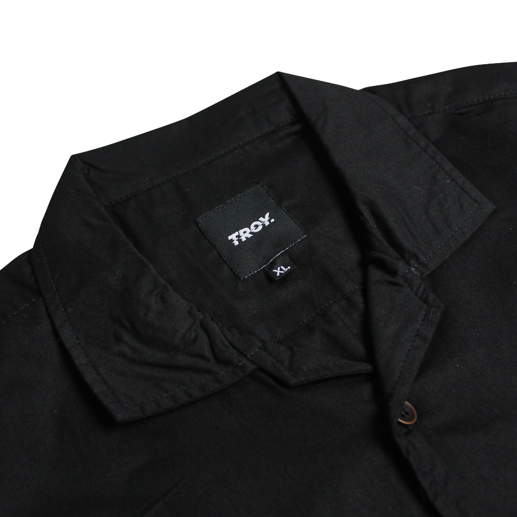 Troy Company Short Shirt Black Eyes - Kemeja Lengan Pendek Pria Hitam KMJ 2947