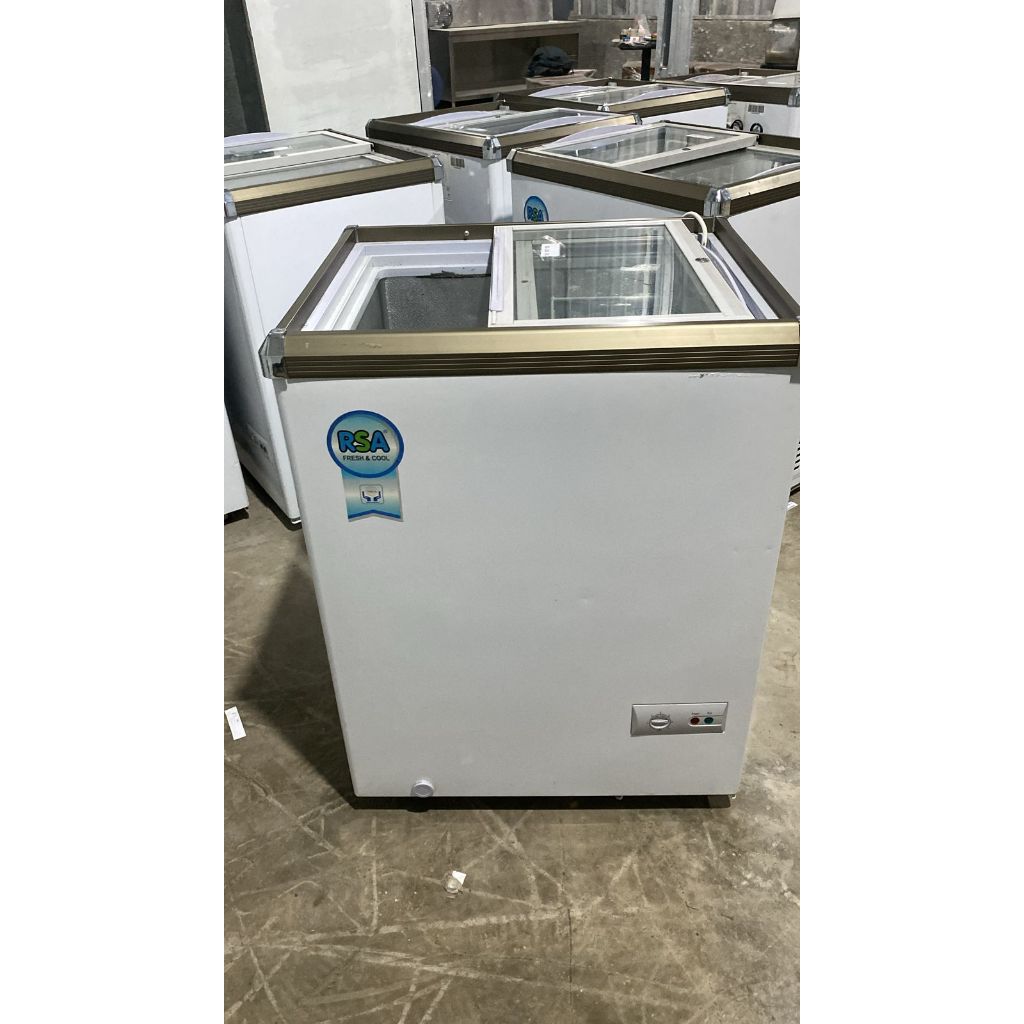 RSA XS-110 Sliding Flat Glass Freezer Kulkas Pemajang Es Krim Box