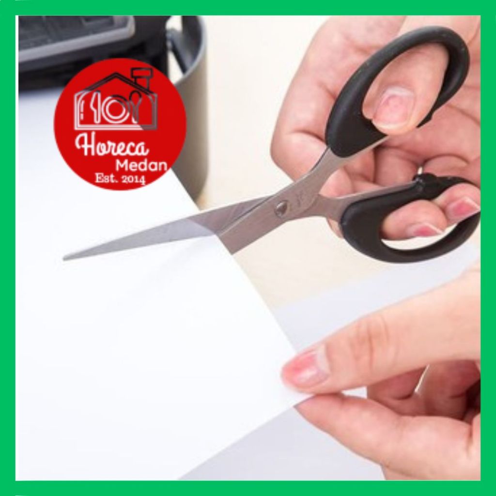 

Gunting Kertas stainless steel tajam kecil sedang besar pegangan hitam